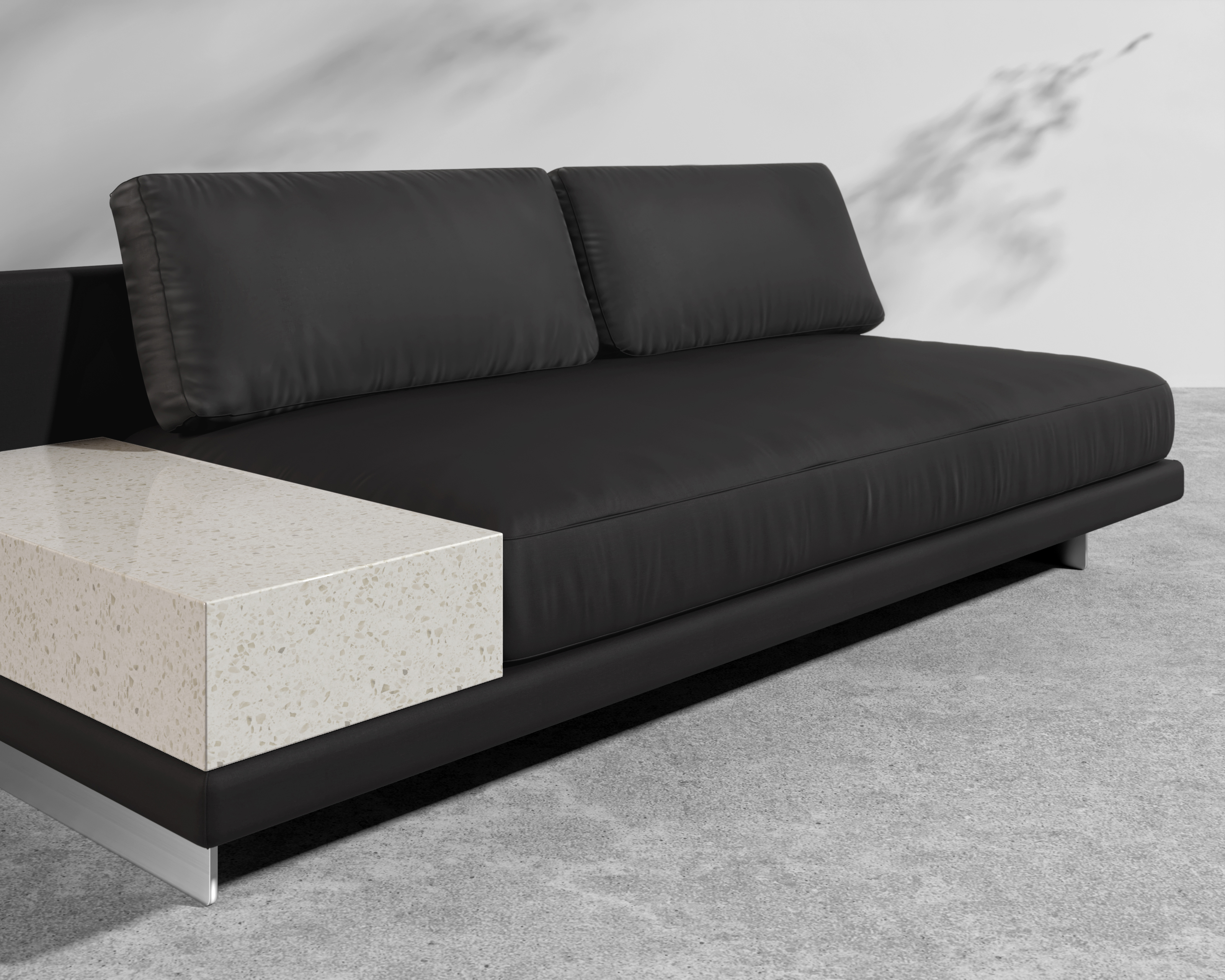 Dresden Outdoor Armless Sofa with Side Table | Rove Concepts