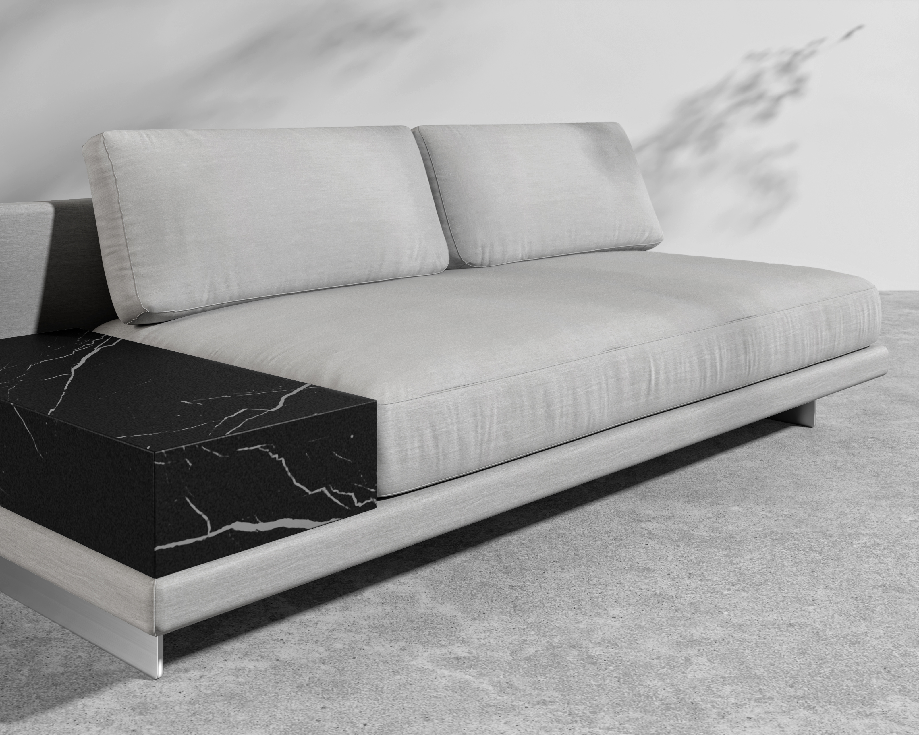Dresden Outdoor Armless Sofa with Side Table | Rove Concepts