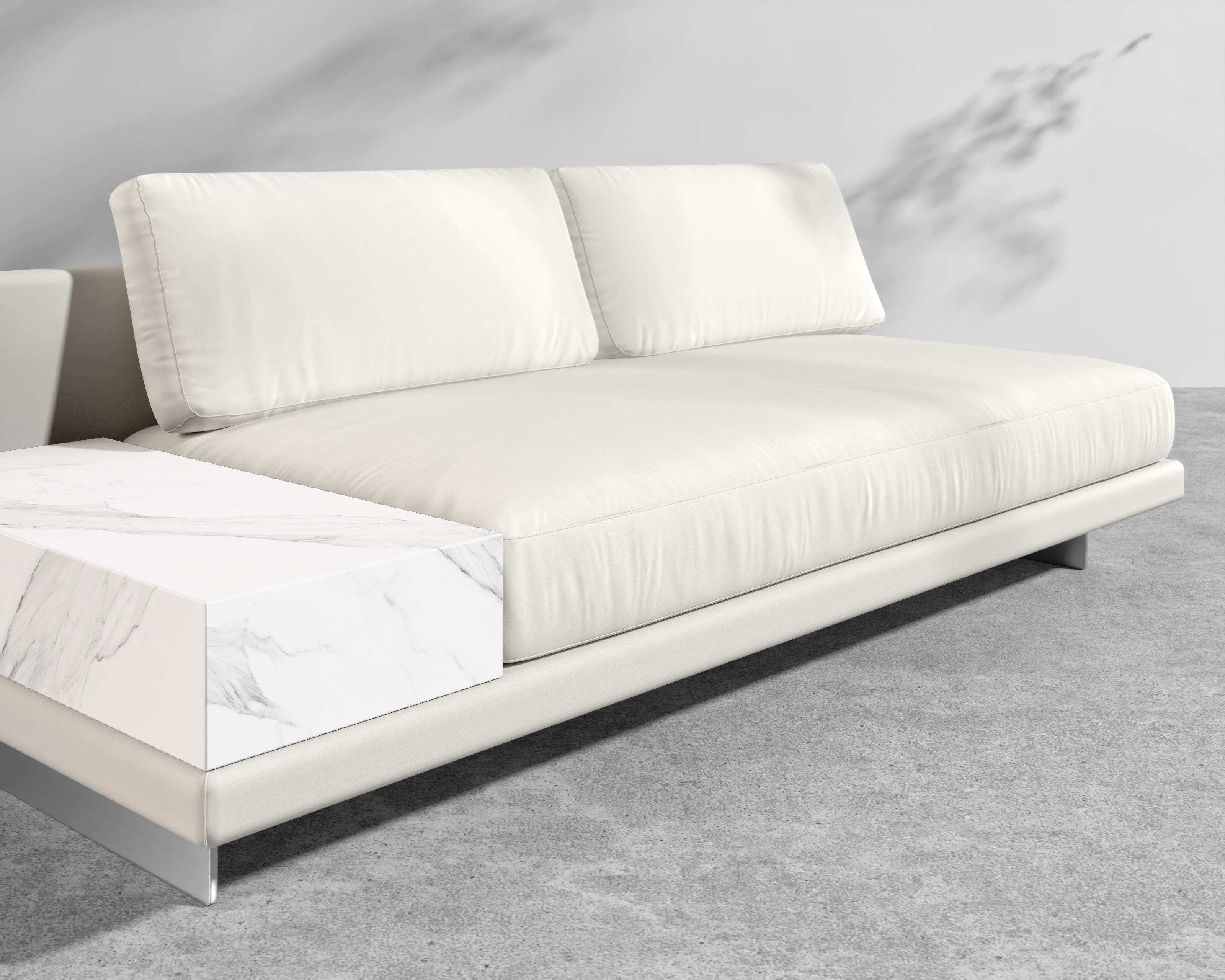 Dresden Outdoor Armless Sofa with Side Table | Rove Concepts