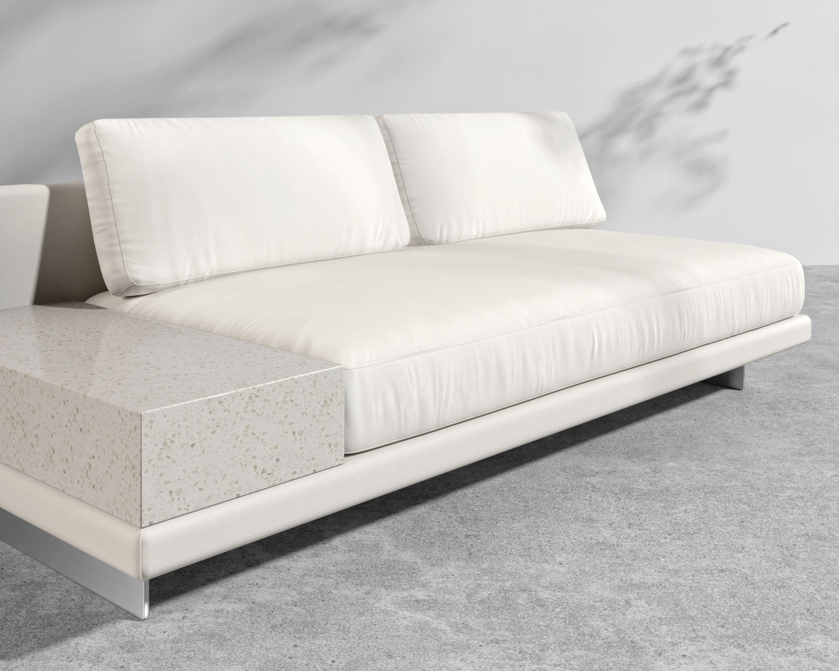 Dresden Outdoor Armless Sofa with Side Table | Rove Concepts