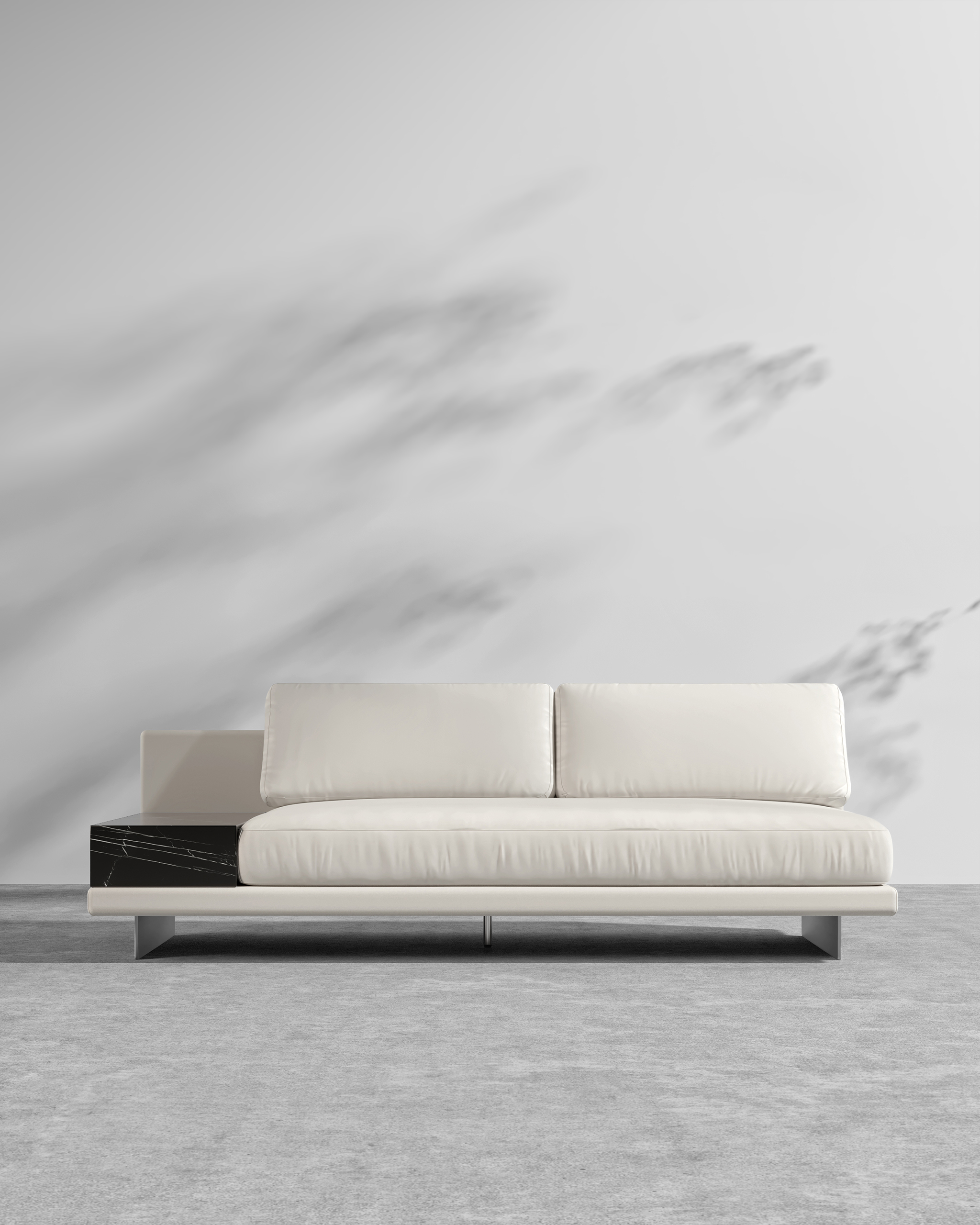 Dresden Outdoor Armless Sofa with Side Table