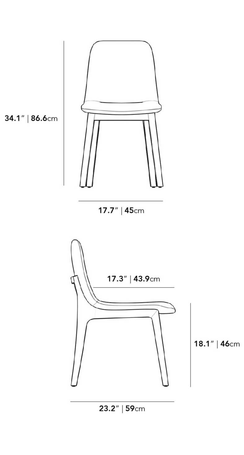 Dimensions for Aubrey Side Chair