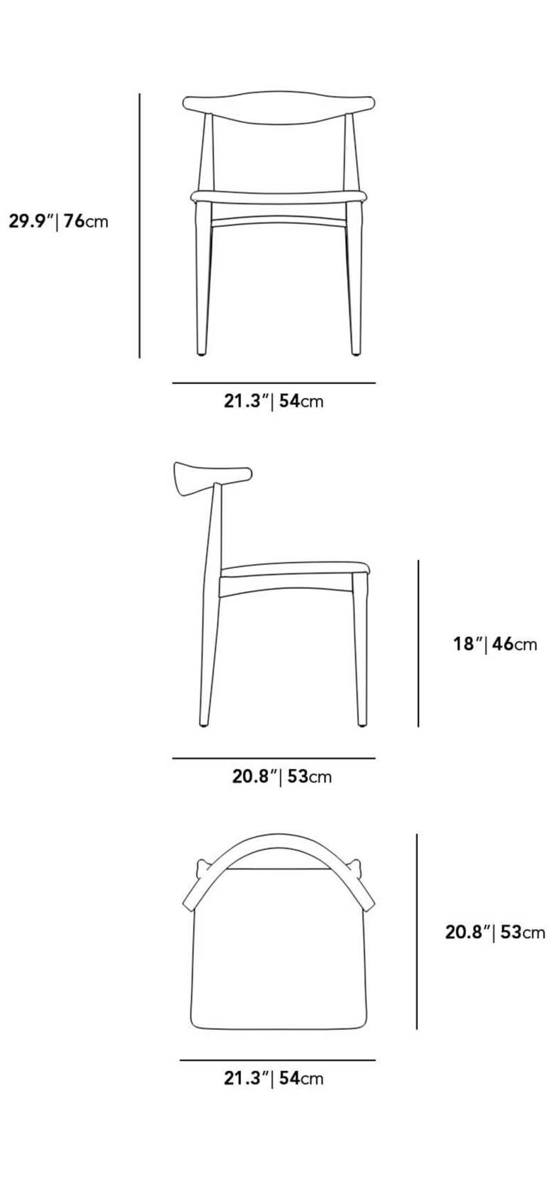 Dimensions for Elbow Chair
