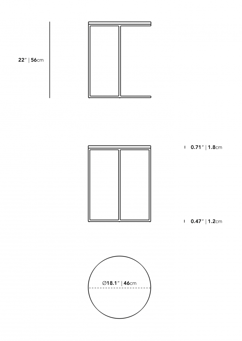 Dimensions for Aaren End Table