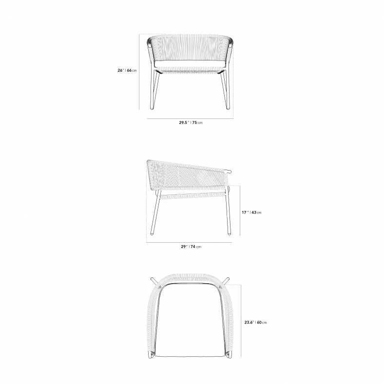 Dimensions for Afton Outdoor Lounge Chair