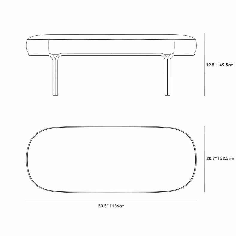 Dimensions for Angelo Bench