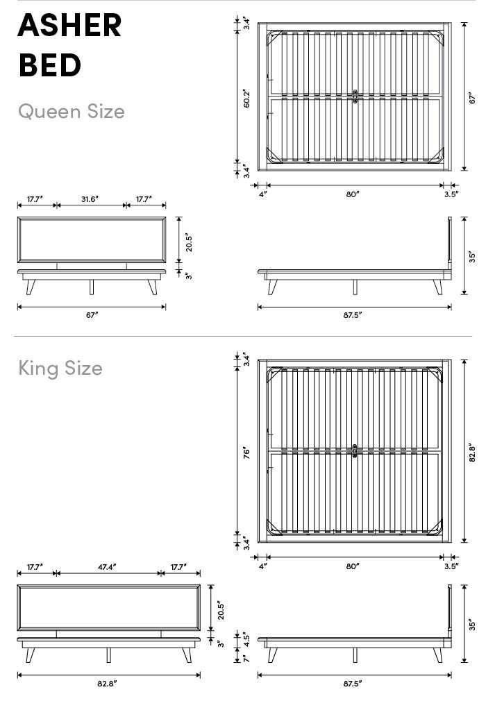 Dimensions for Asher Bed