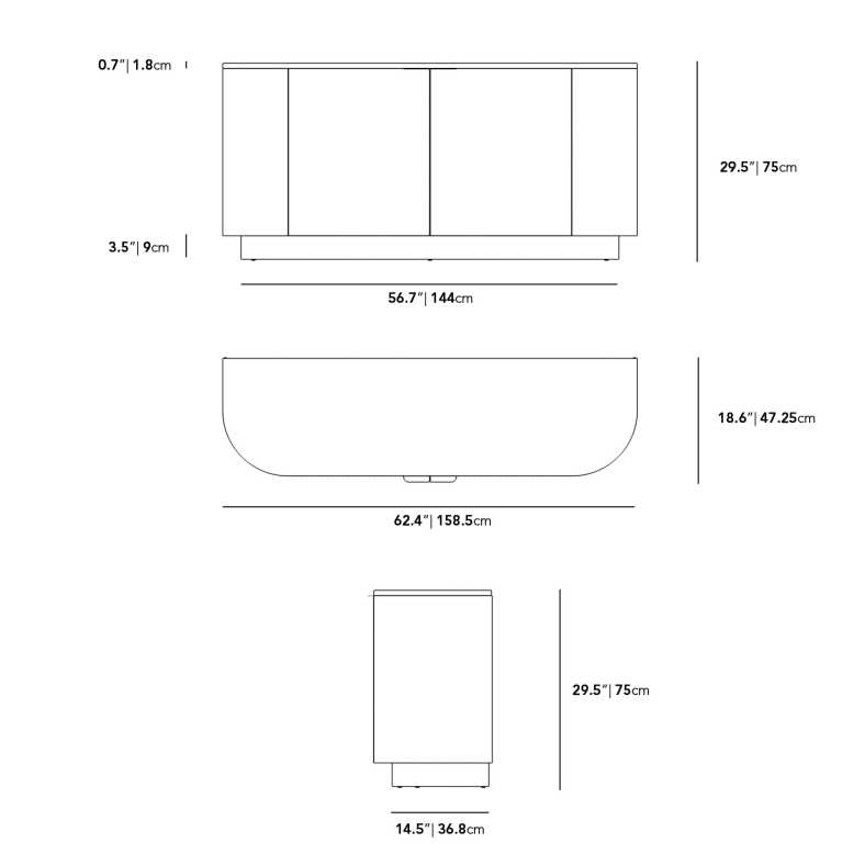Dimensions for Athena Sideboard