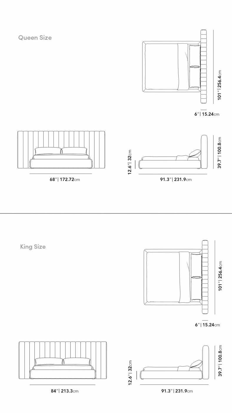 Dimensions for Berlin Bed