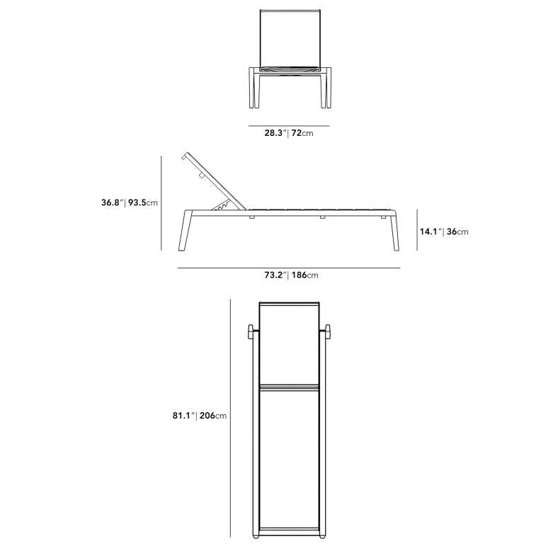 Dimensions for Preston Outdoor Lounger