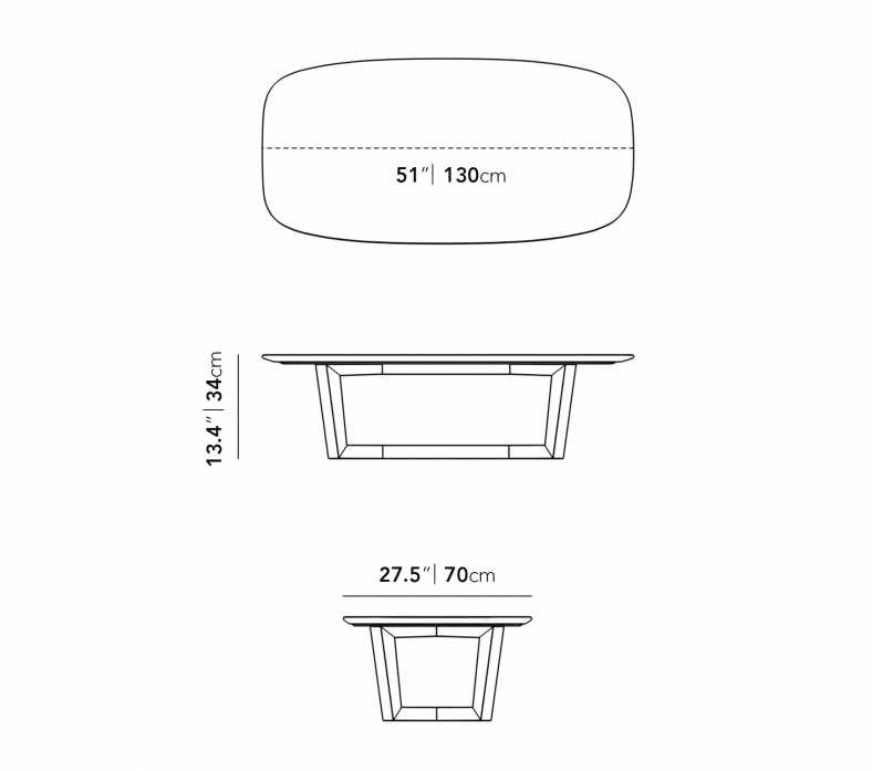 Dimensions for Eleanor Coffee Table