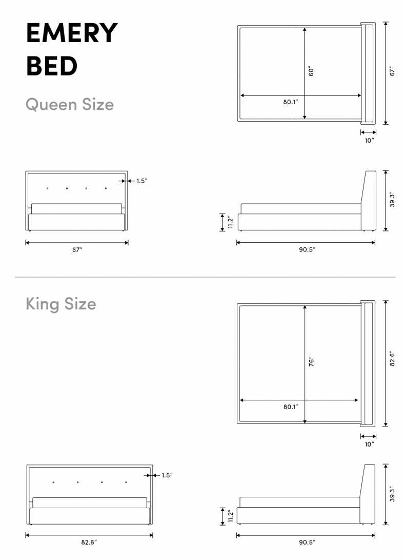 Dimensions for Emery Bed