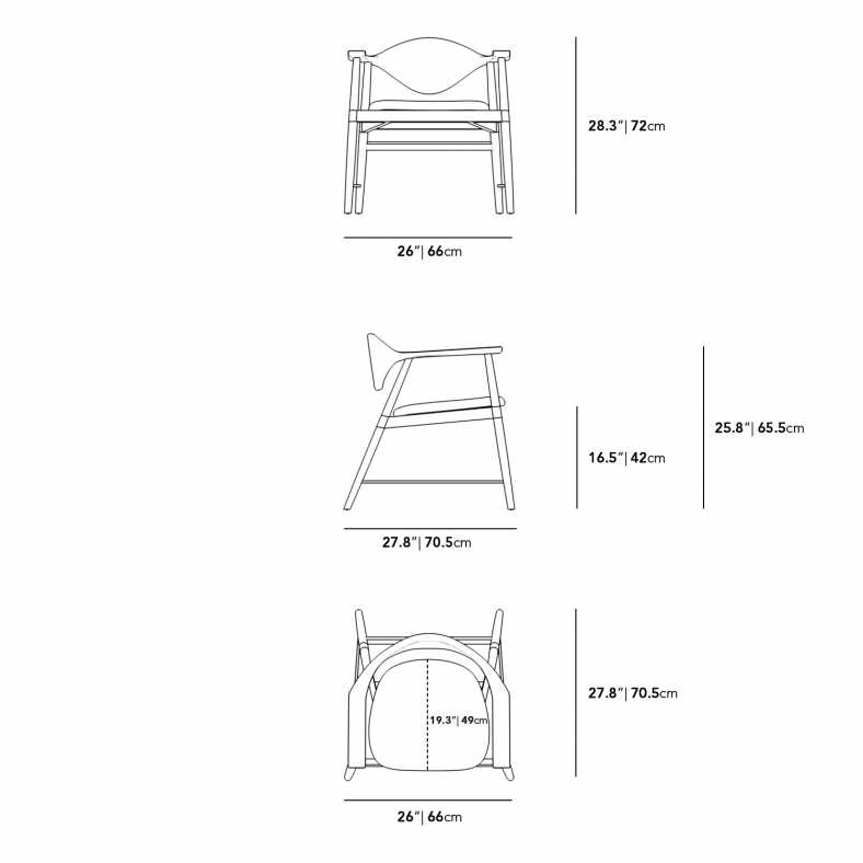 Dimensions for Fiero Chair