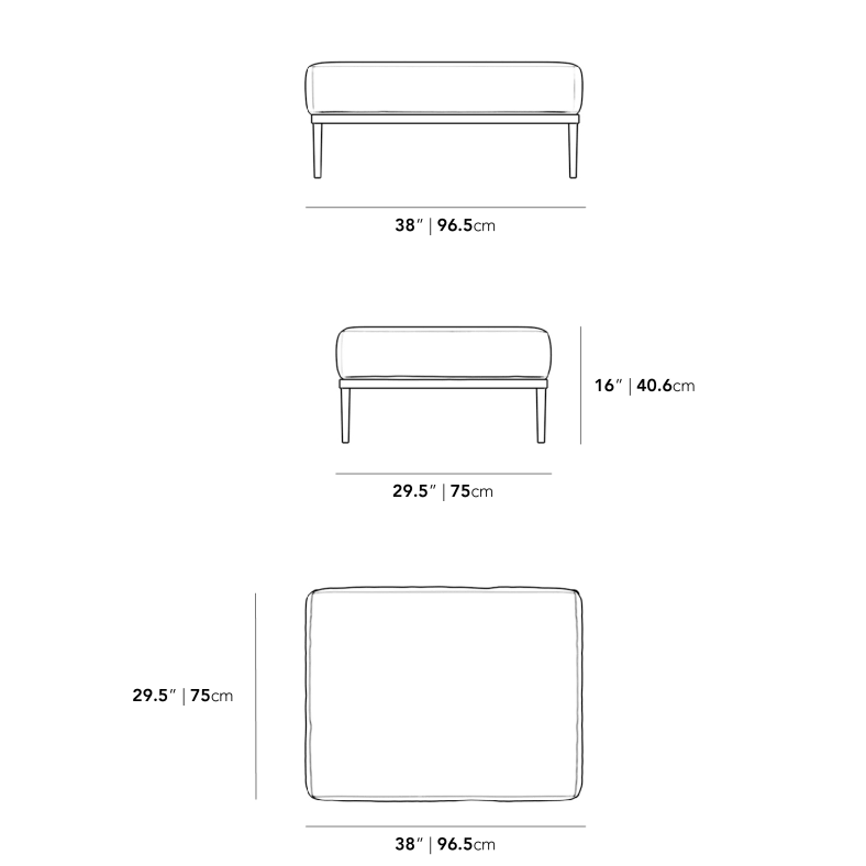 Dimensions for Francis Outdoor Ottoman