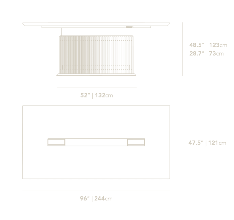 Dimensions for Georgio Conference Table