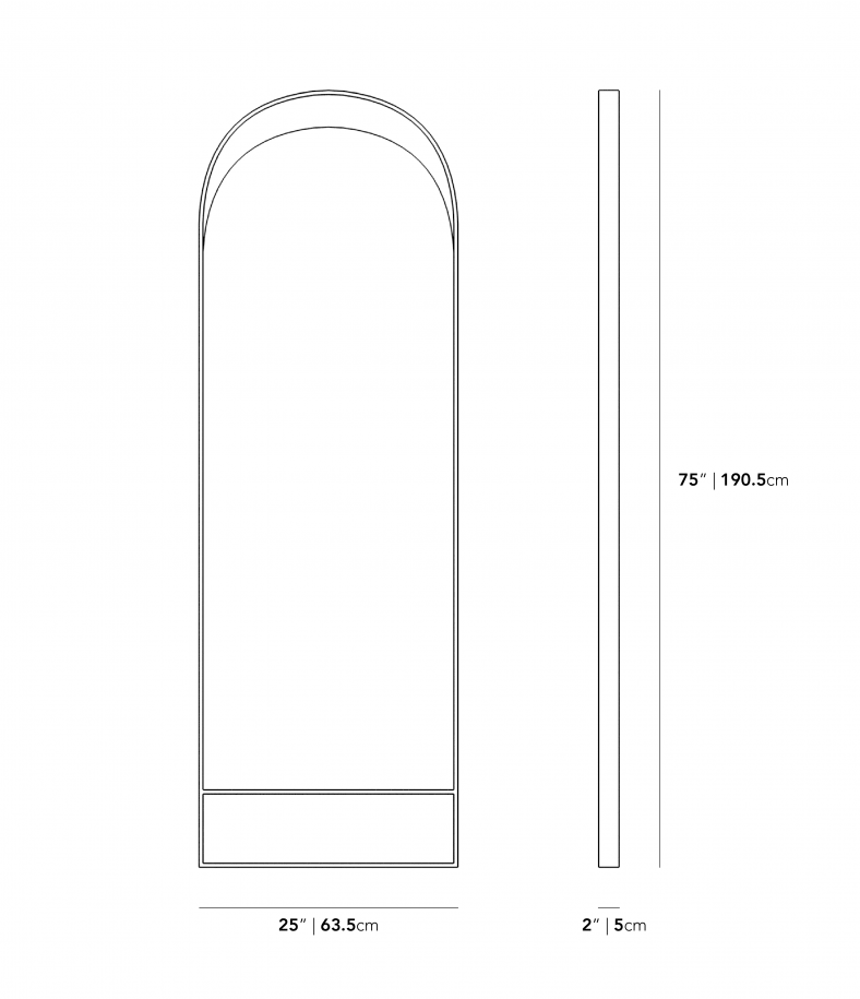 Dimensions for Hudson Mirror