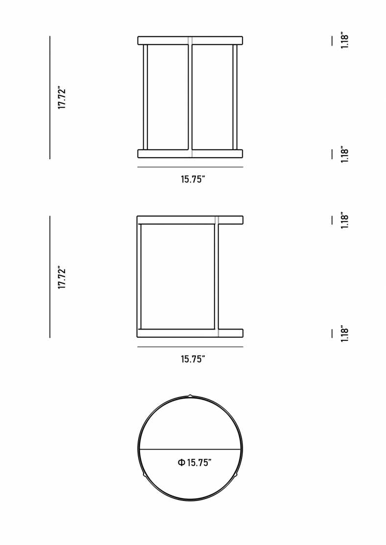 Dimensions for Malin Side Table 