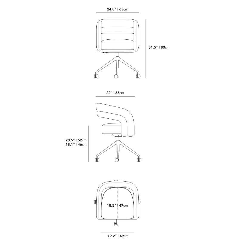 Dimensions for Mia Office Chair