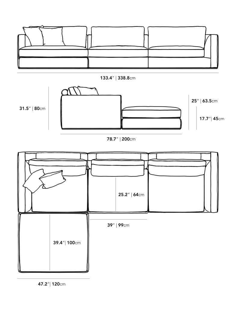 Dimensions for Milo Modular Sectional