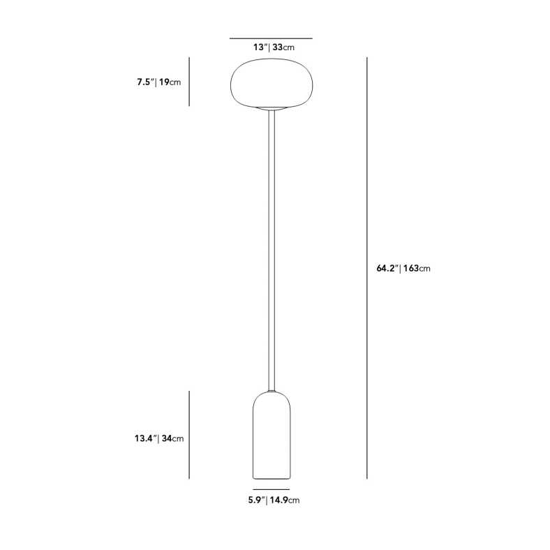 Dimensions for Nino Floor Lamp