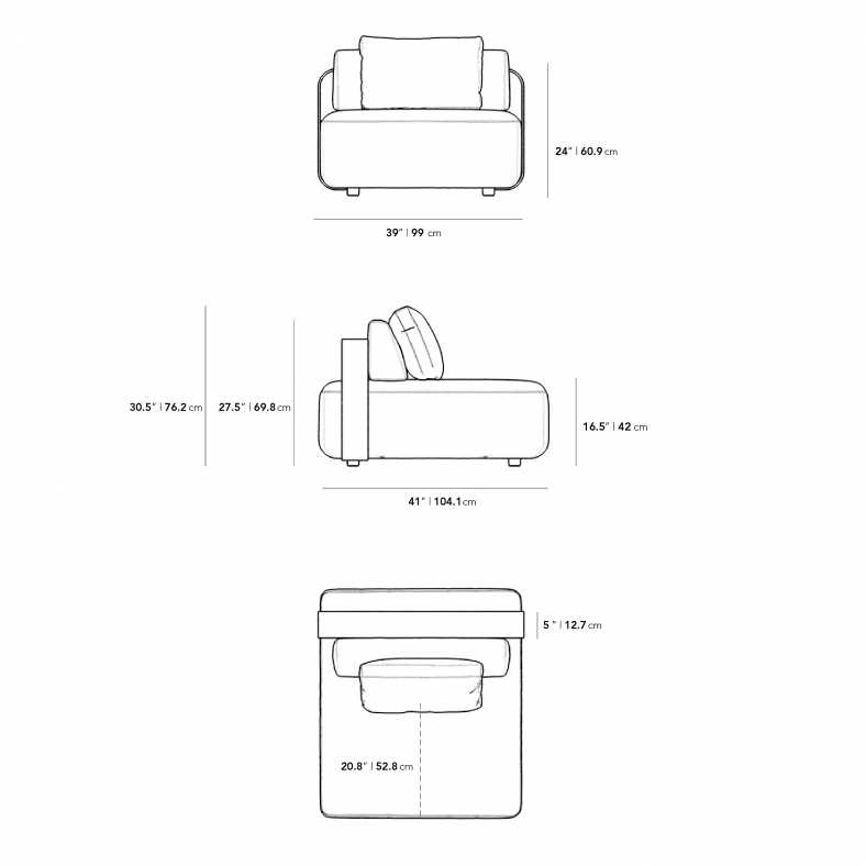Dimensions for Nobi Outdoor Armless