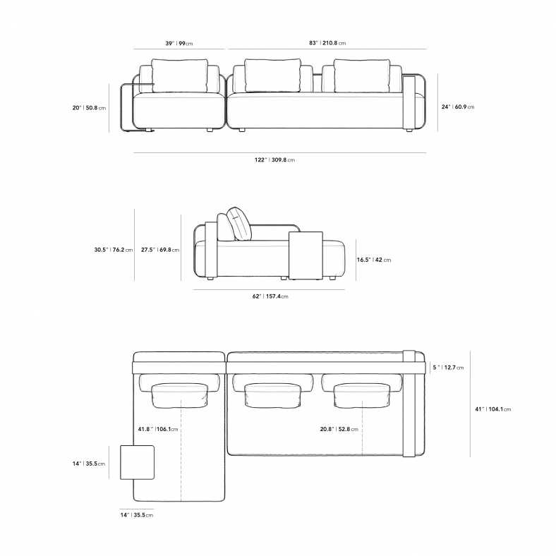 Dimensions for Nobi Outdoor Sectional Sofa