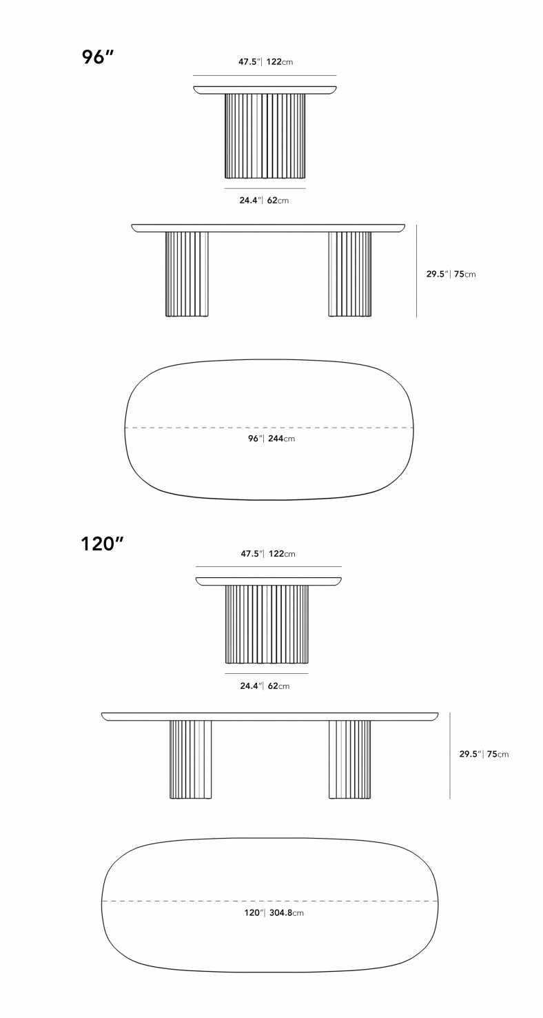 Dimensions for Osten Table