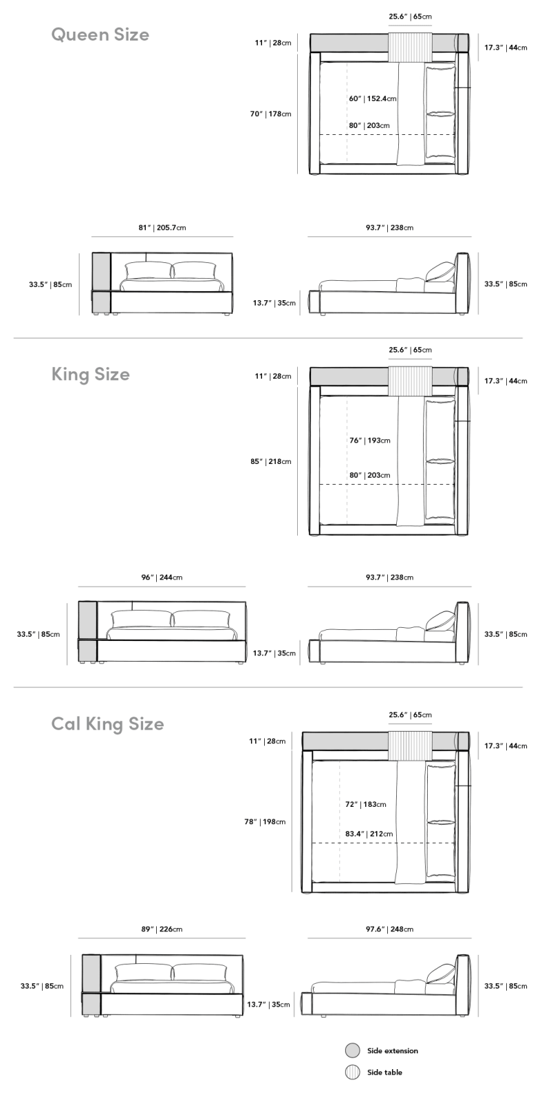 Dimensions for Porter Bed 2022