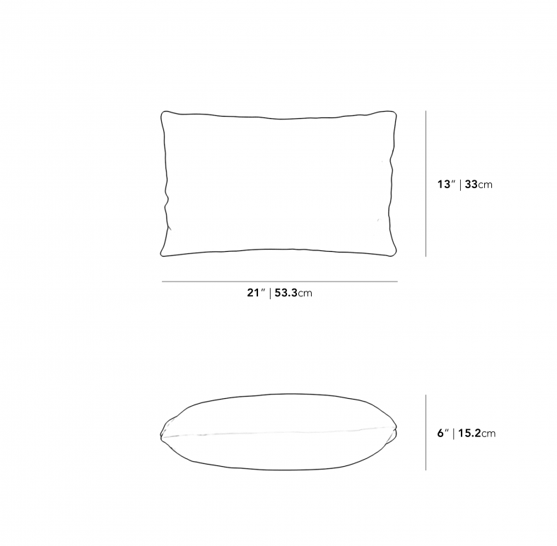 Dimensions for Rectangular Outdoor Throw Pillow