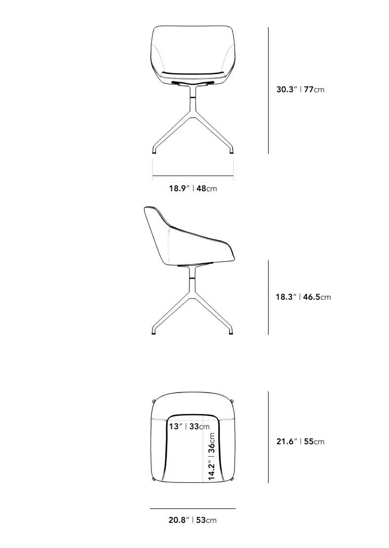 Dimensions for Rocco Dining Chair