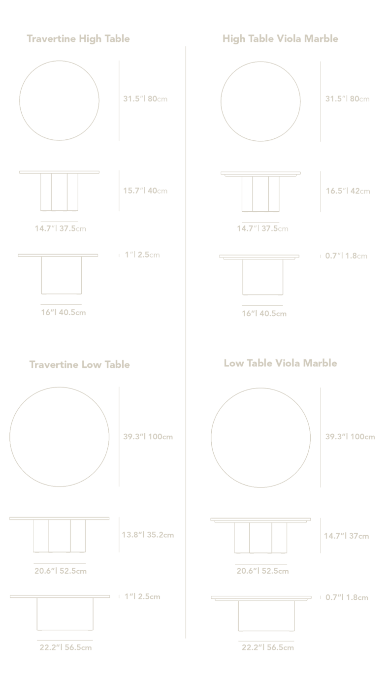 Dimensions for Romulus Nesting Coffee Table