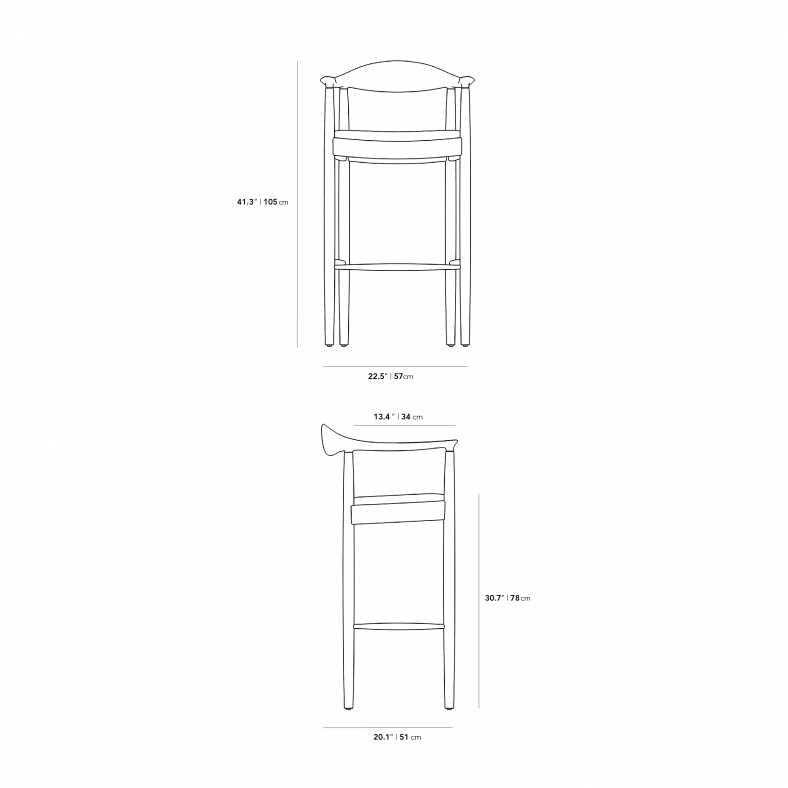 Dimensions for Round Barstool