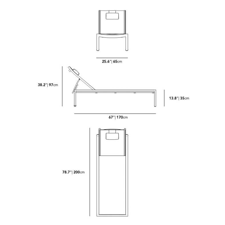 Dimensions for Spencer Outdoor Lounger