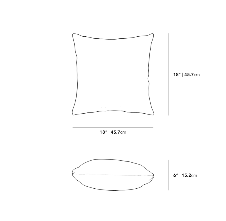 Dimensions for Square Pillow - Clearance