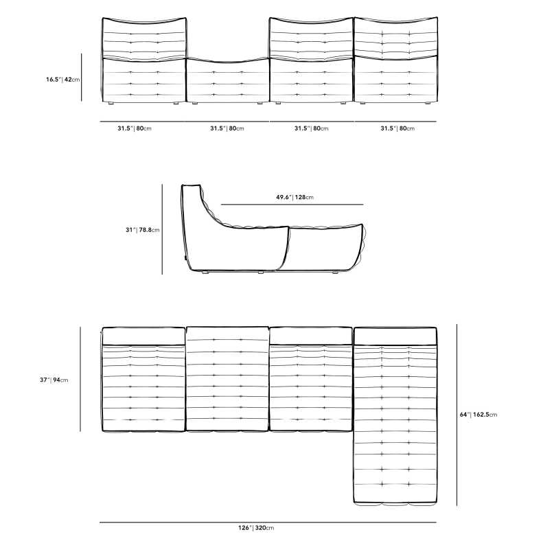 Dimensions for Tanner Modular Sectional