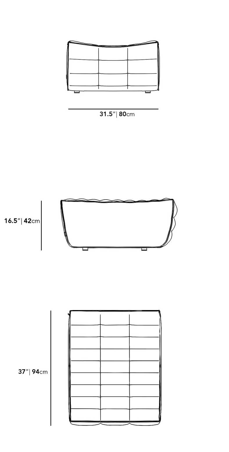 Dimensions for Tanner Ottoman