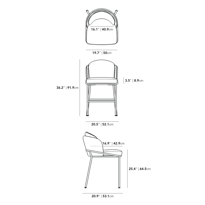Dimensions for Angelo Counter Stool - Clearance