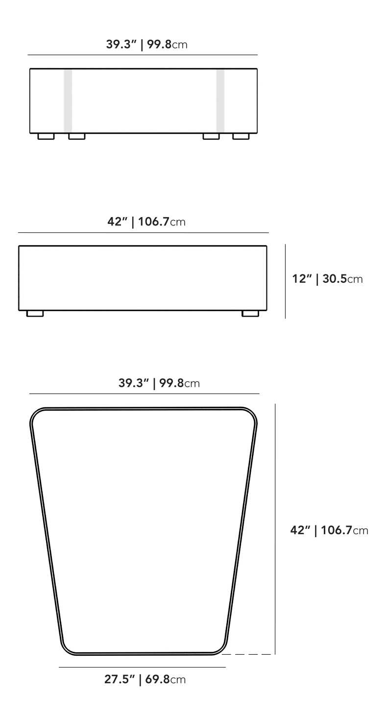 Dimensions for Valentino Coffee Table