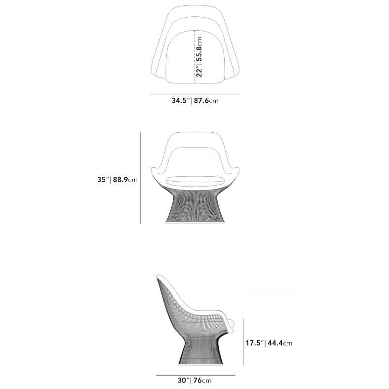 Dimensions for Warren Easy Chair