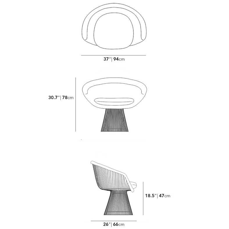 Dimensions for Warren Lounge Chair