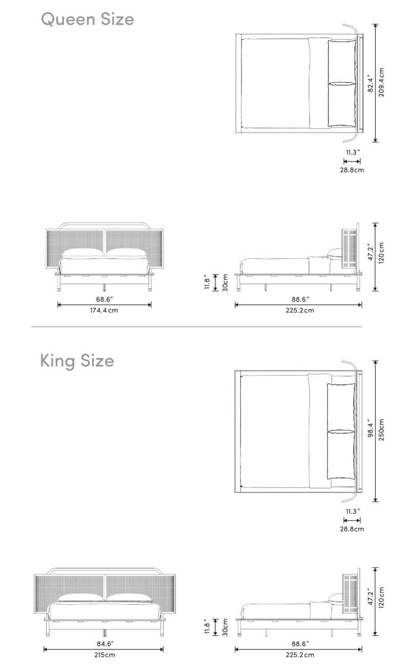 Dimensions for Wishbone Bed