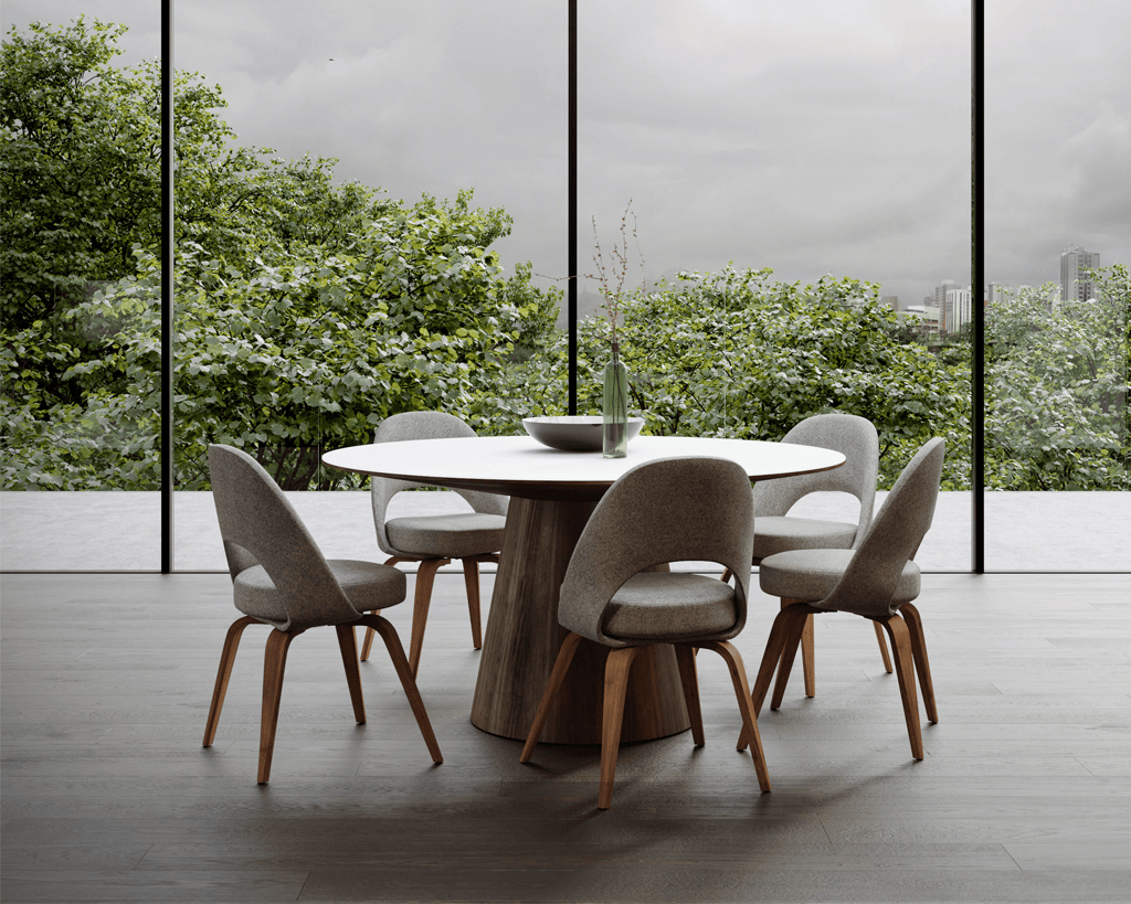 Winston Dining Table Round 63" Mid Century Modern