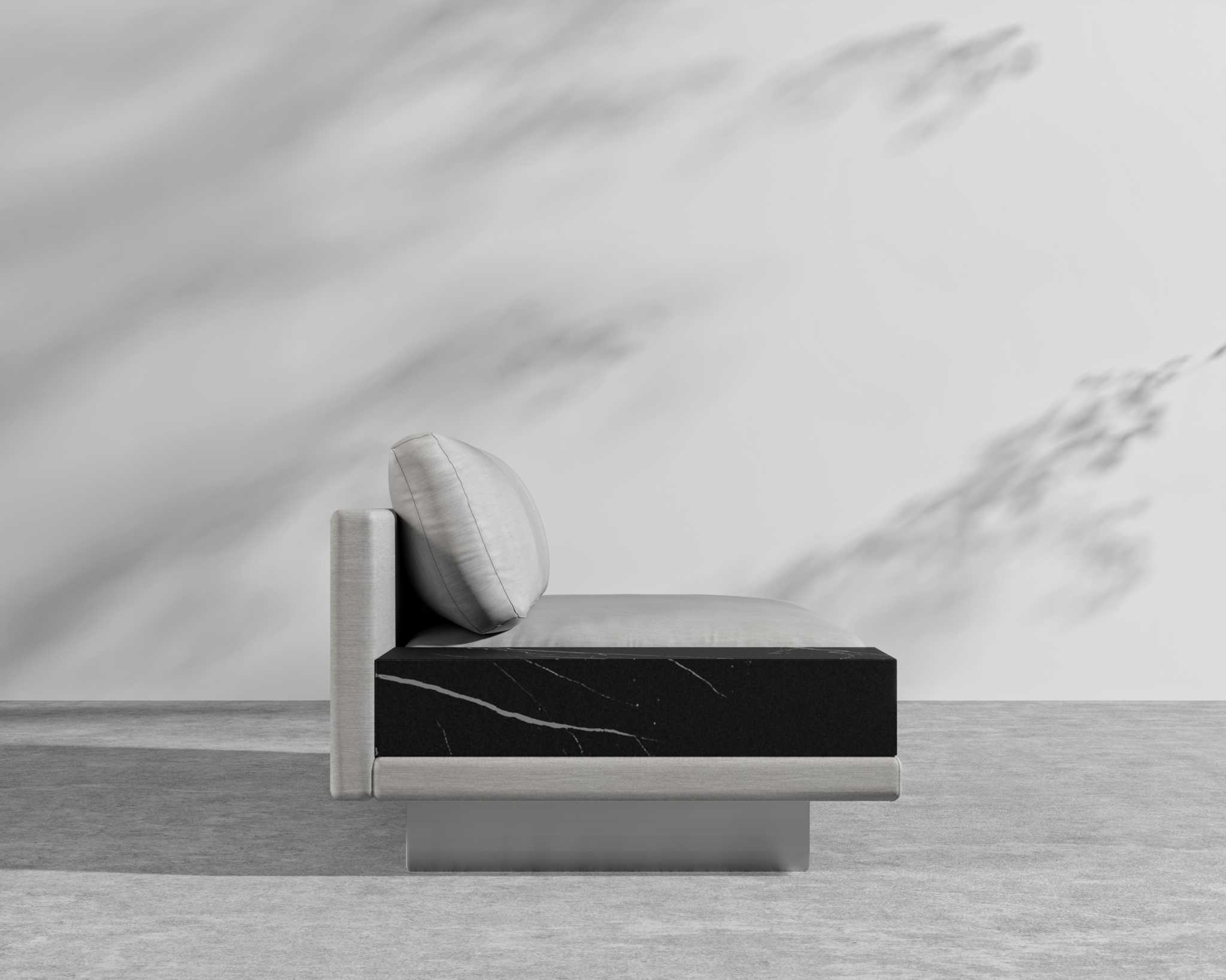 Dresden Outdoor Armless Sofa with Side Table