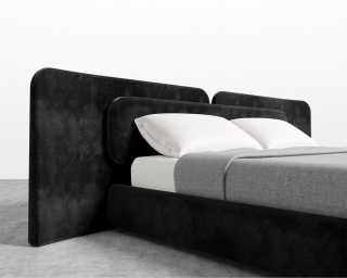 Angelo Bed - Plush Velvet - Black 2022