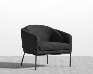 Angelo Lounge Chair - Chatou Boucle - Caviar - Black Frame