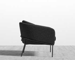 Angelo Lounge Chair - Chatou Boucle - Caviar - Black Frame