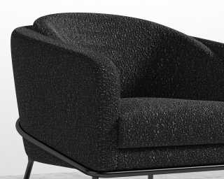 Angelo Lounge Chair - Chatou Boucle - Caviar - Black Frame