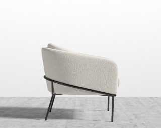 Angelo Lounge Chair - Chatou Boucle - Pearl - Black Frame