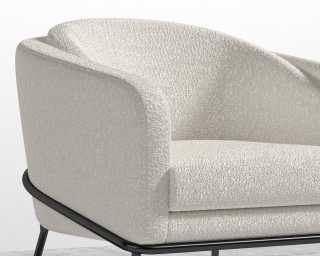 Angelo Lounge Chair - Chatou Boucle - Pearl - Black Frame