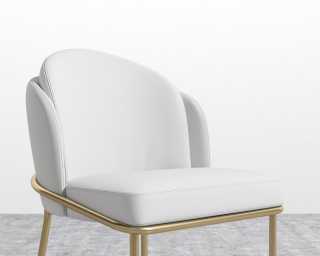 Angelo Chair - PU Leather Monaco White - Brass